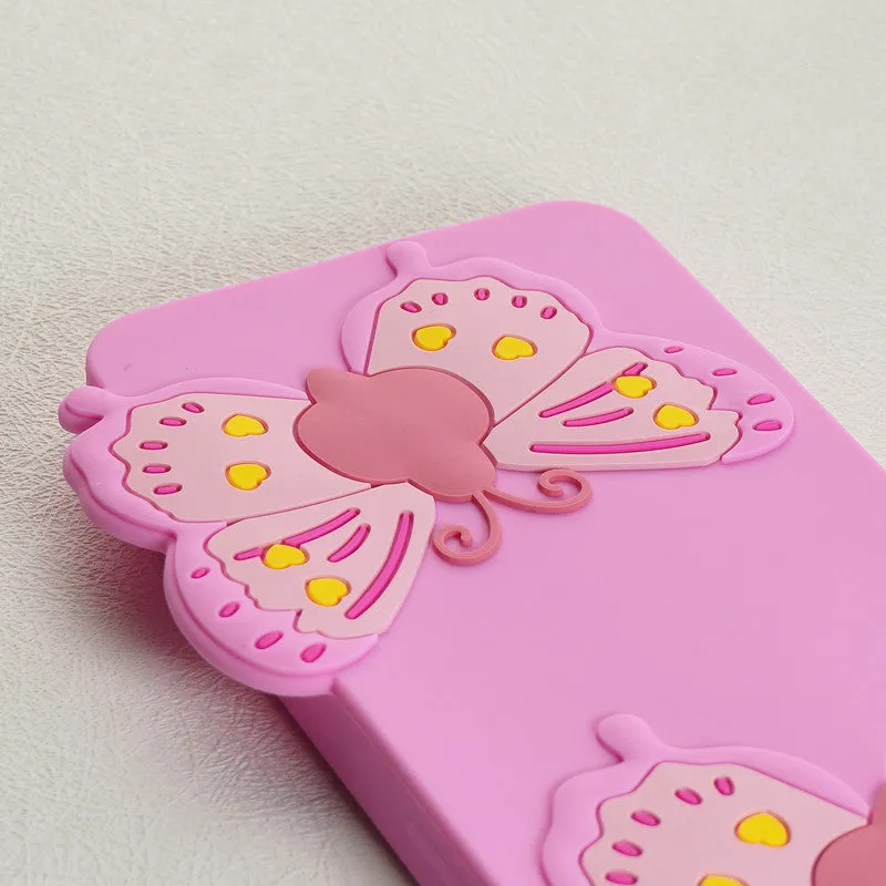 3D Vibrant Butterfly Silicone Phone Case For Redmi Note 10