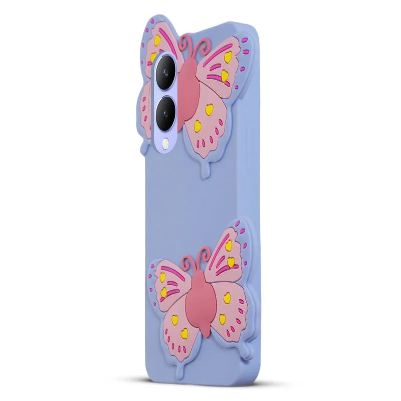 3D Vibrant Butterfly Silicone Phone Case For Vivo Y17s