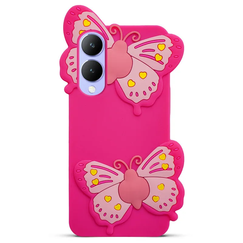 3D Vibrant Butterfly Silicone Phone Case For Vivo Y17s