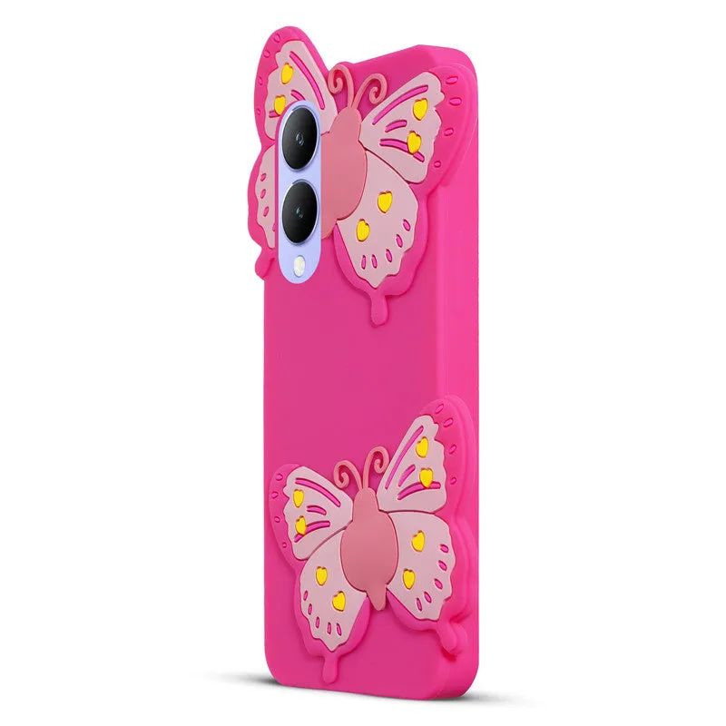 3D Vibrant Butterfly Silicone Phone Case For Vivo Y17s