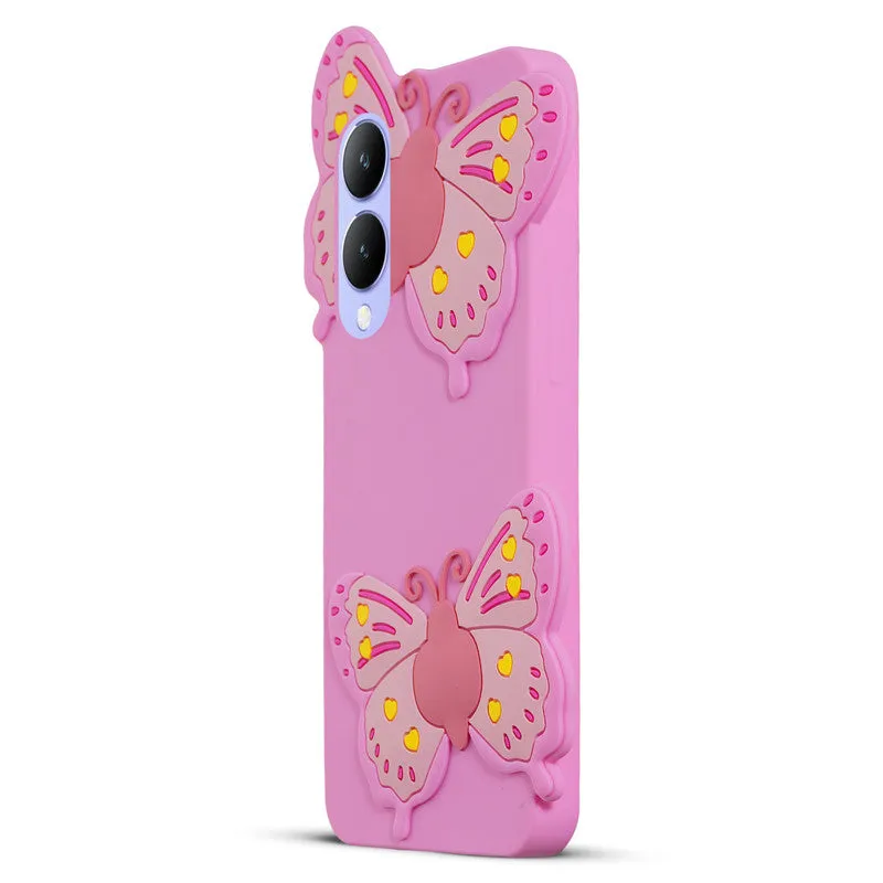 3D Vibrant Butterfly Silicone Phone Case For Vivo Y17s