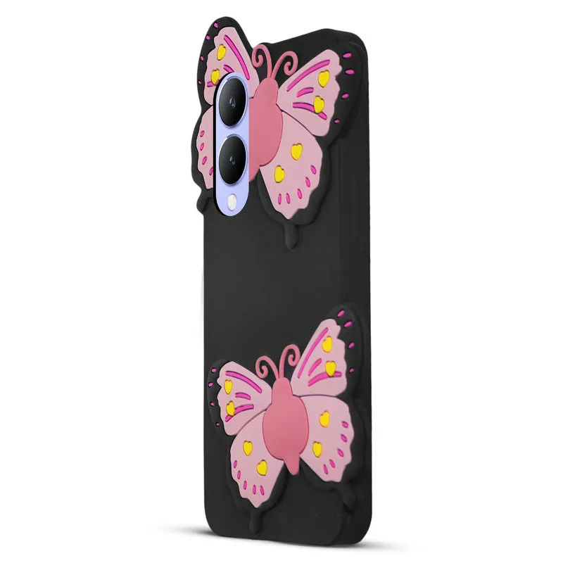 3D Vibrant Butterfly Silicone Phone Case For Vivo Y17s