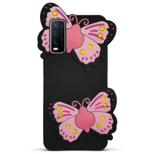 3D Vibrant Butterfly Silicone Phone Case For Vivo Y20 2021