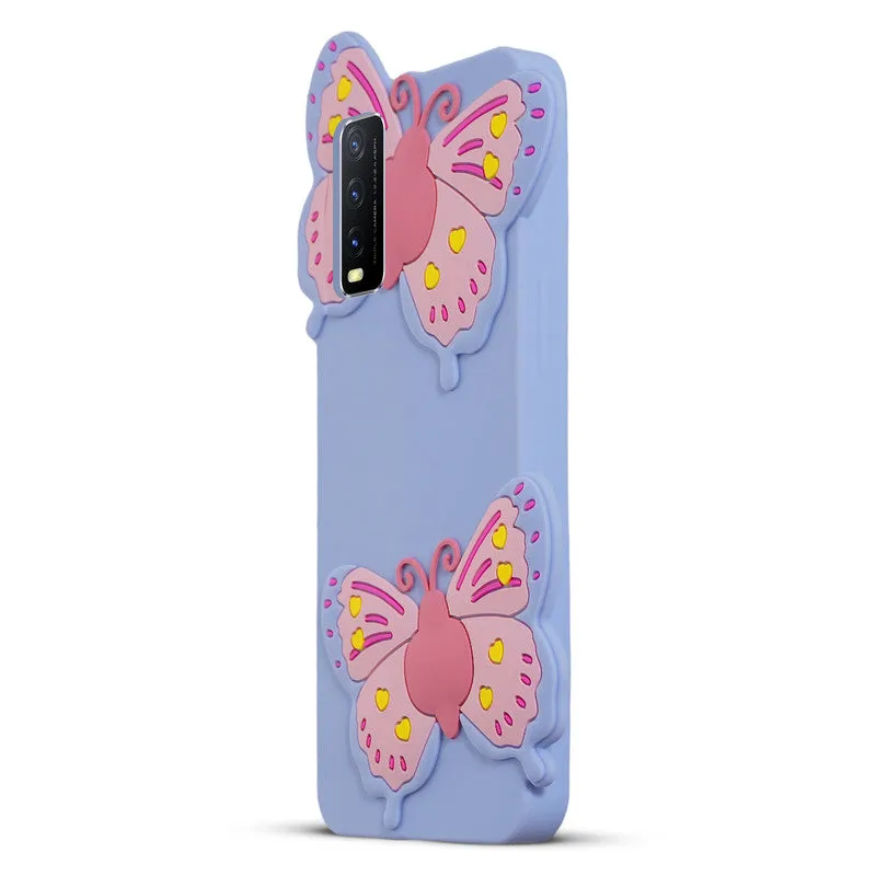 3D Vibrant Butterfly Silicone Phone Case For Vivo Y20 2021