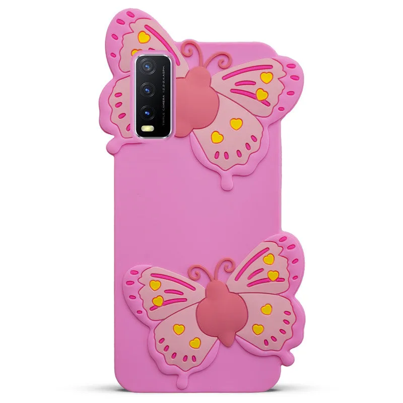 3D Vibrant Butterfly Silicone Phone Case For Vivo Y20 2021