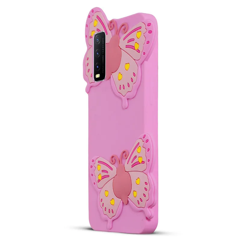 3D Vibrant Butterfly Silicone Phone Case For Vivo Y20 2021