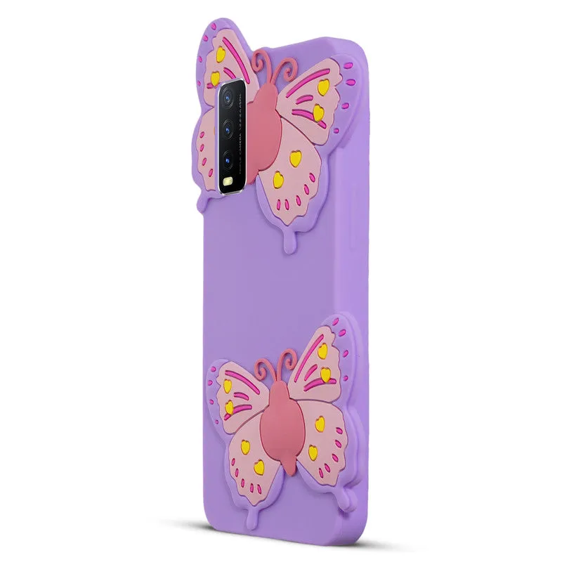 3D Vibrant Butterfly Silicone Phone Case For Vivo Y20 2021