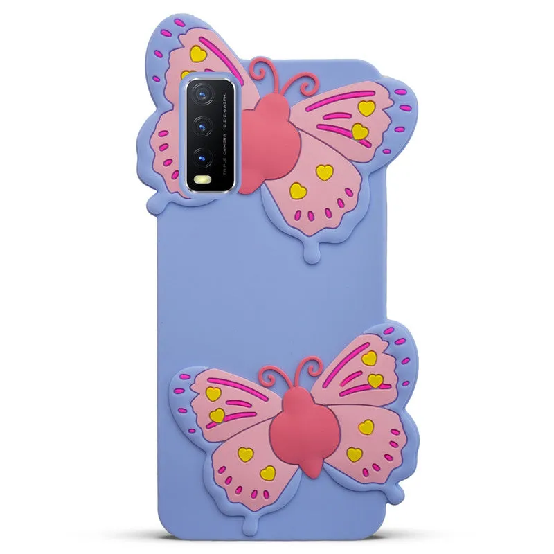 3D Vibrant Butterfly Silicone Phone Case For Vivo Y20 2021