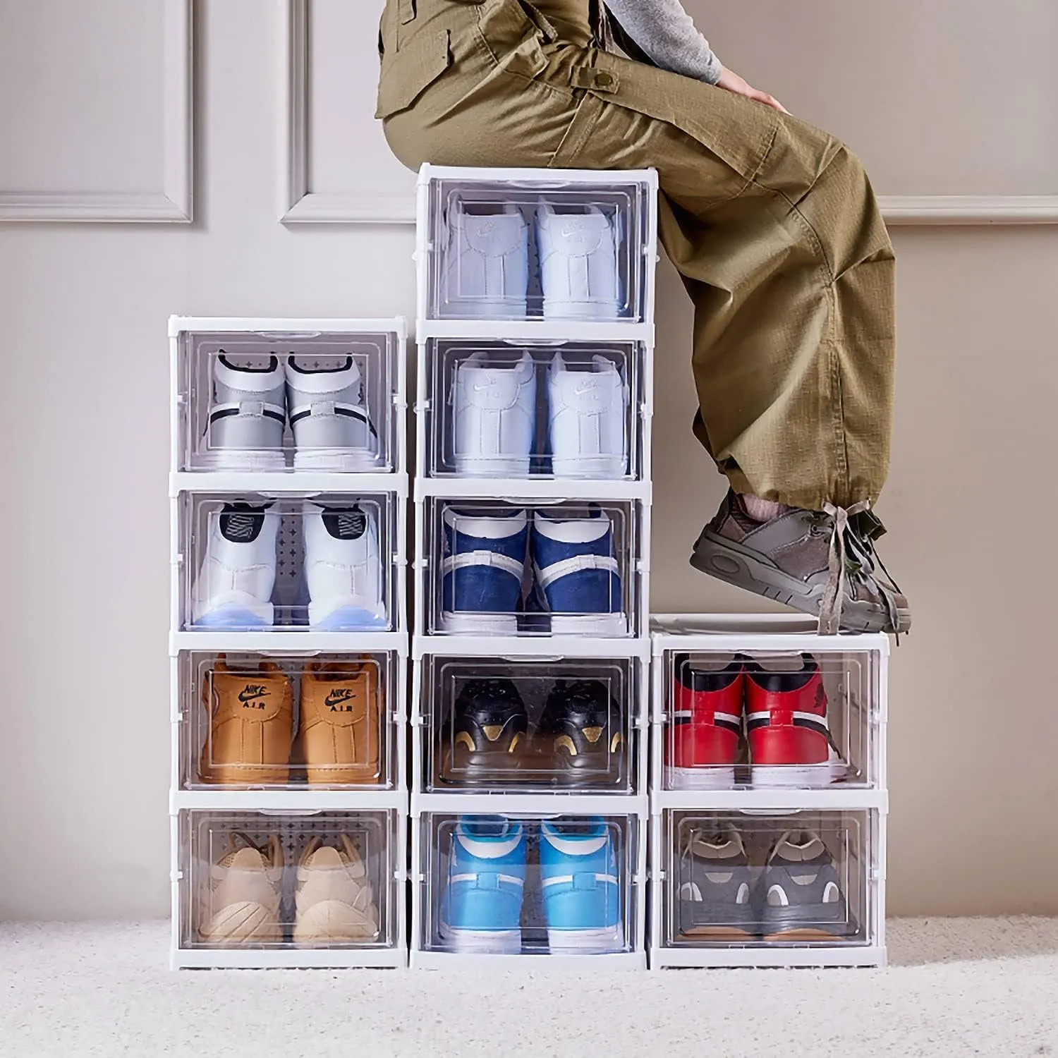 5 Layer Door Foldable Shoe Rack With Dustproof Stand