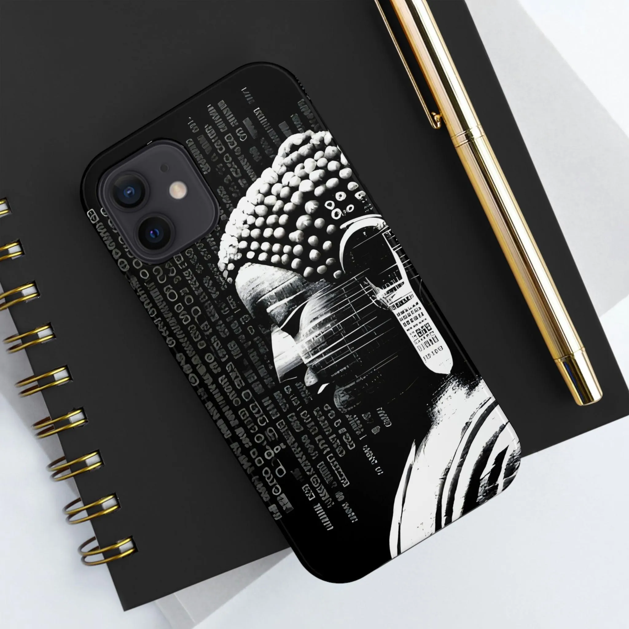 AI-Generated Art Phone Case for Iphone- Meta Zen Buddha Statue - Tough, Unique, Custom Design