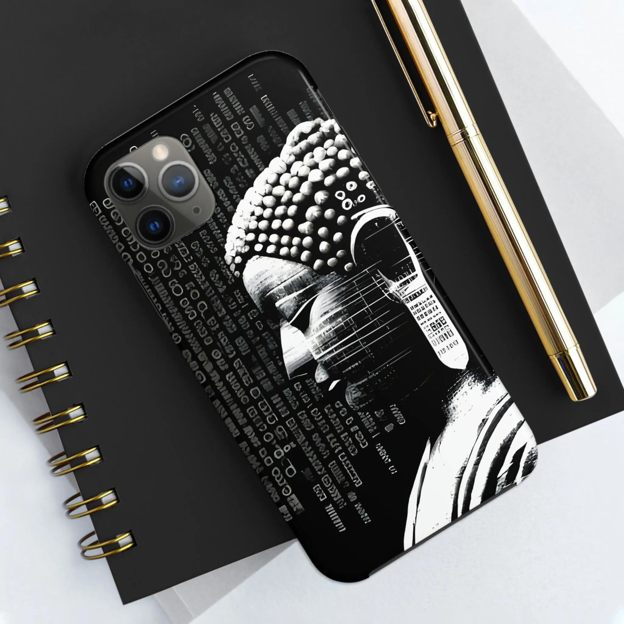 AI-Generated Art Phone Case for Iphone- Meta Zen Buddha Statue - Tough, Unique, Custom Design