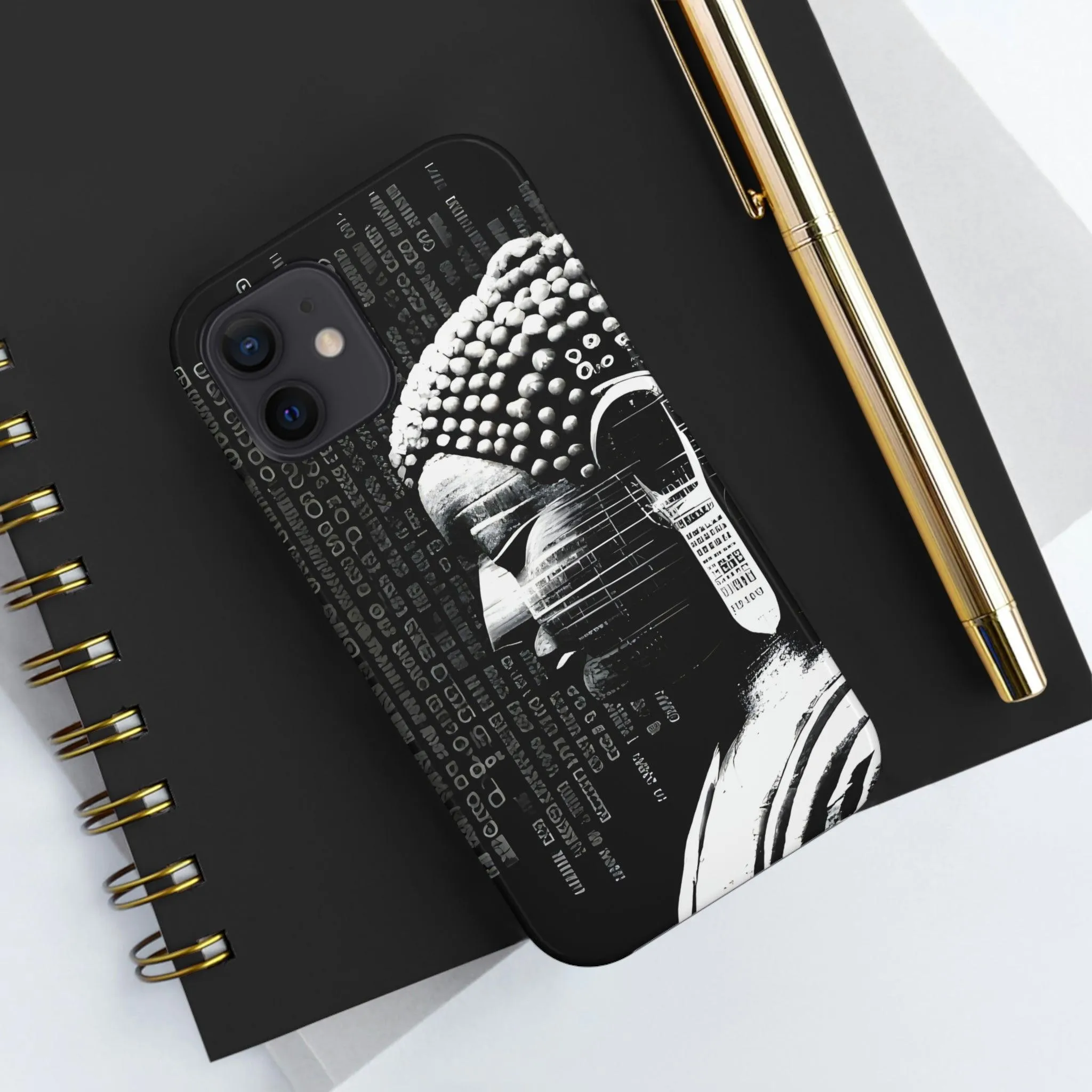 AI-Generated Art Phone Case for Iphone- Meta Zen Buddha Statue - Tough, Unique, Custom Design