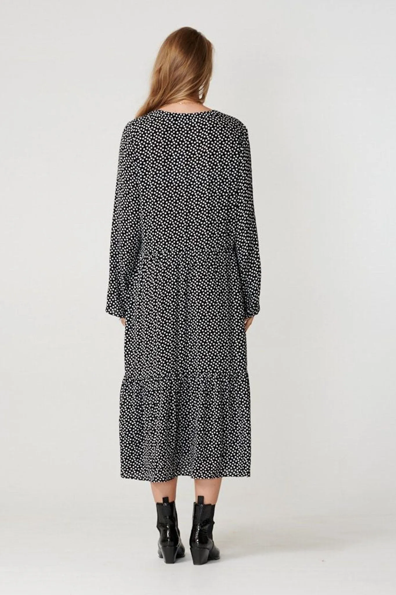 Anna long-sleeved dress - Black