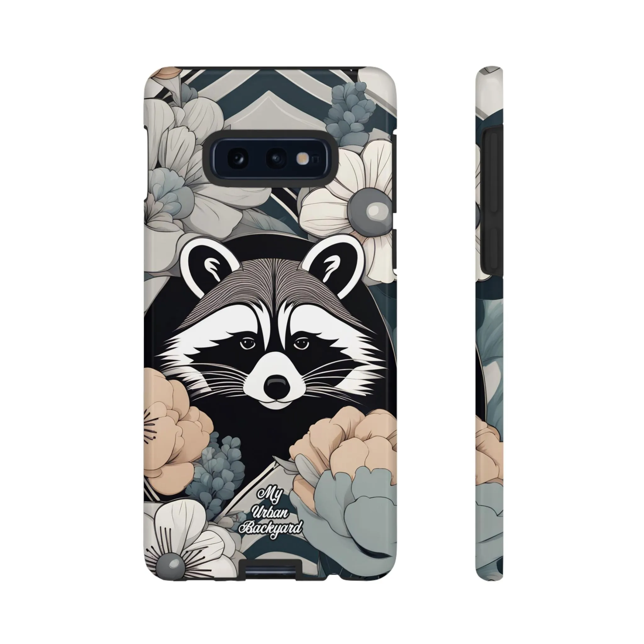 Art Deco Raccoon with Flowers, Cell Phone Case - Apple, Samsung, or Google Pixel