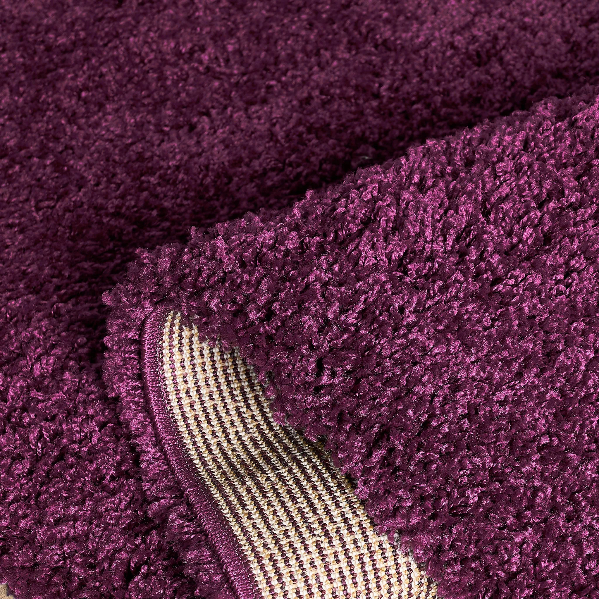 Aubergine Thick Shaggy Rug - California