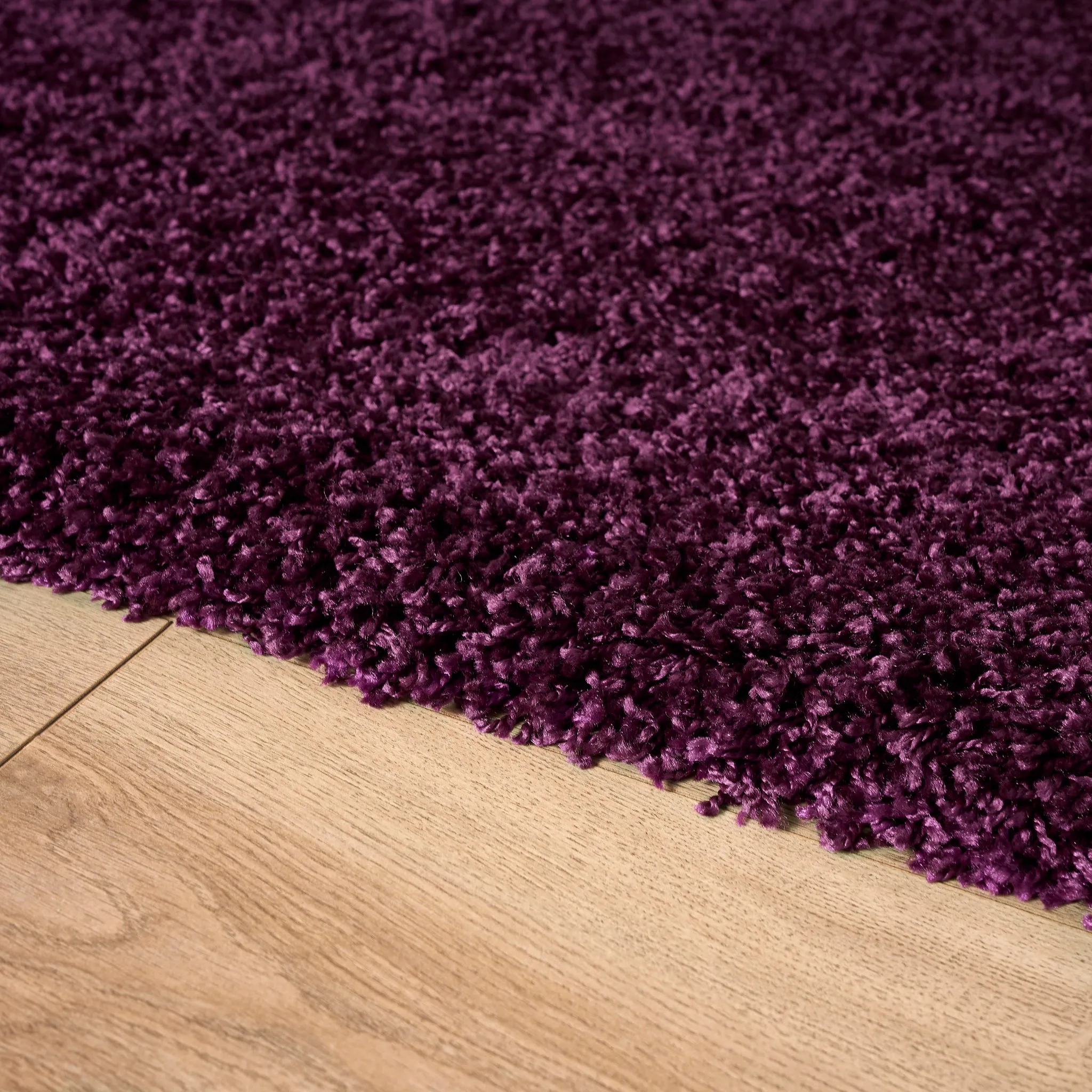 Aubergine Thick Shaggy Rug - California