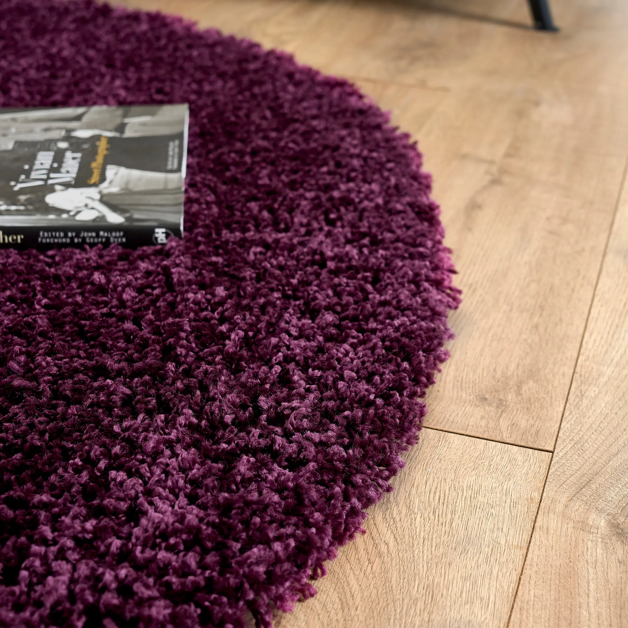 Aubergine Thick Shaggy Rug - California