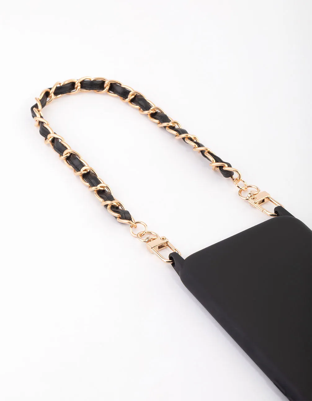 Black Faux Leather Wrist Phone Strap