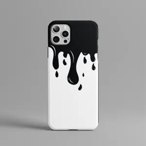 Black Ink on White Drip | Hard Phone Case