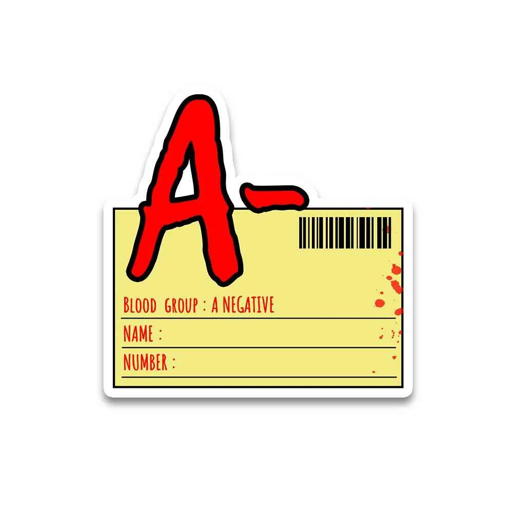 Blood group A Negative Reflective Sticker