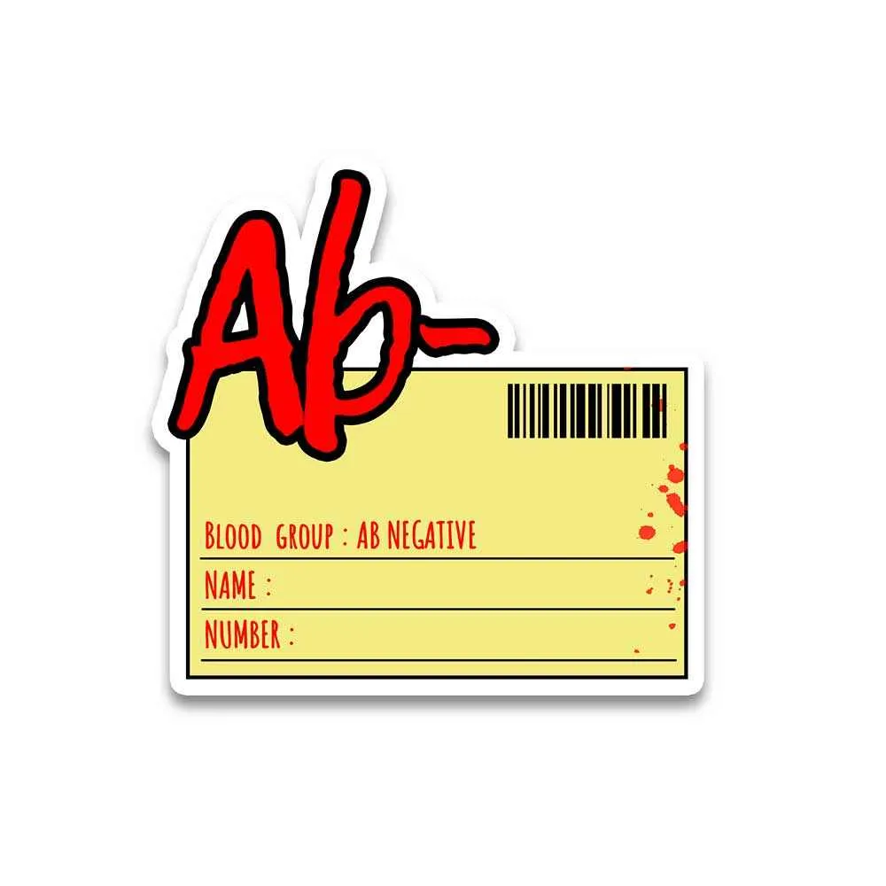 Blood group Ab Negative Reflective Sticker