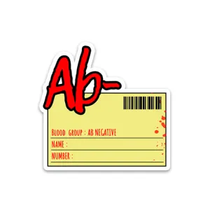 Blood group Ab Negative Reflective Sticker