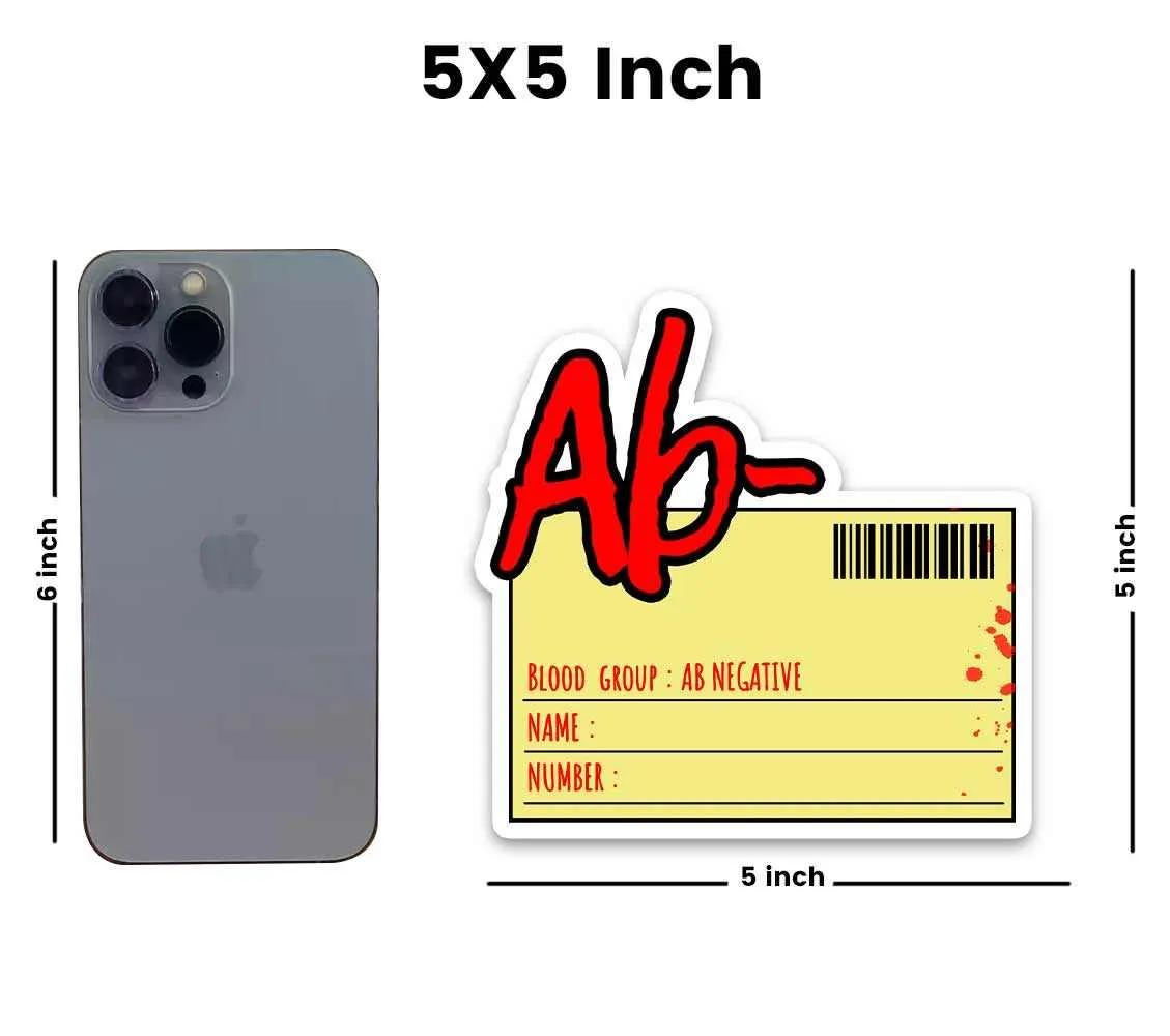 Blood group Ab Negative Reflective Sticker