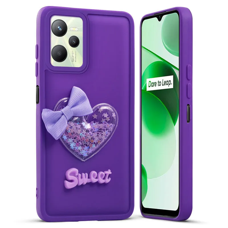 Bow Heart Cute Phone Back Cover for Realme C35