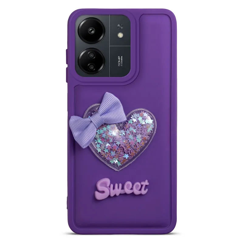 Bow Heart Cute Phone Back Cover for Redmi 13C 4G