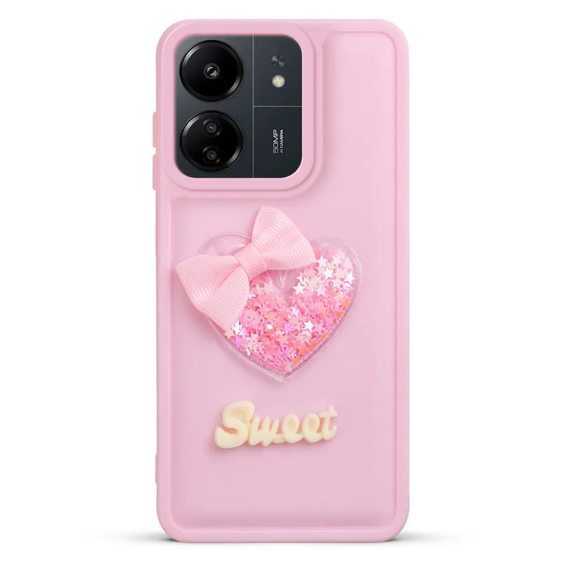 Bow Heart Cute Phone Back Cover for Redmi 13C 4G