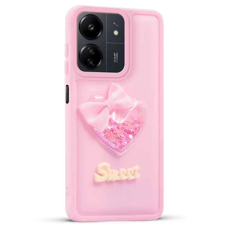 Bow Heart Cute Phone Back Cover for Redmi 13C 4G