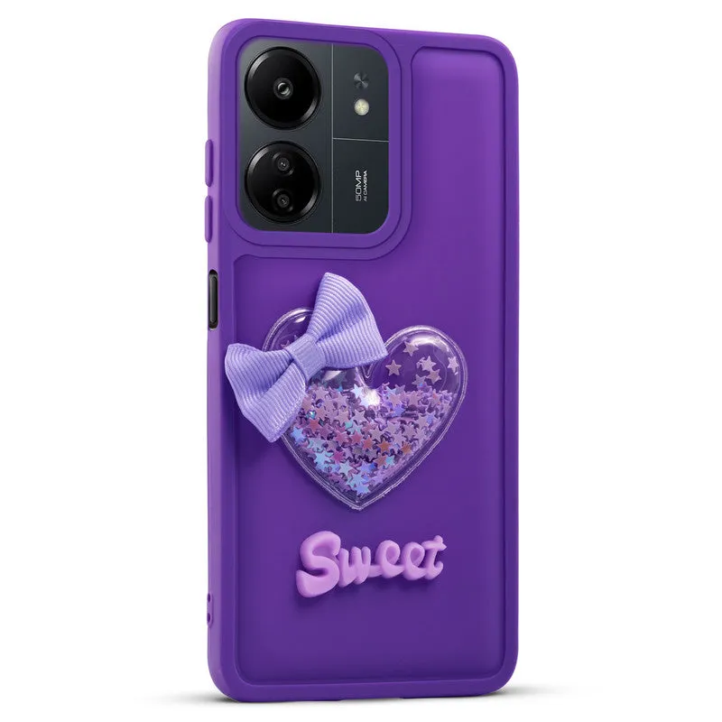 Bow Heart Cute Phone Back Cover for Redmi 13C 4G