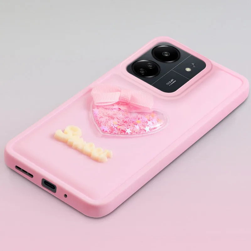 Bow Heart Cute Phone Back Cover for Redmi 13C 4G