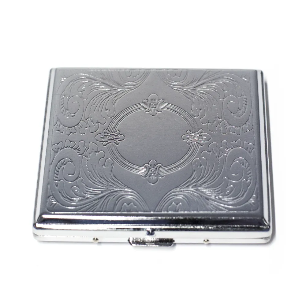 CIGARETTE CASE - SQUARE SILVER ASSORTED DESIGNS