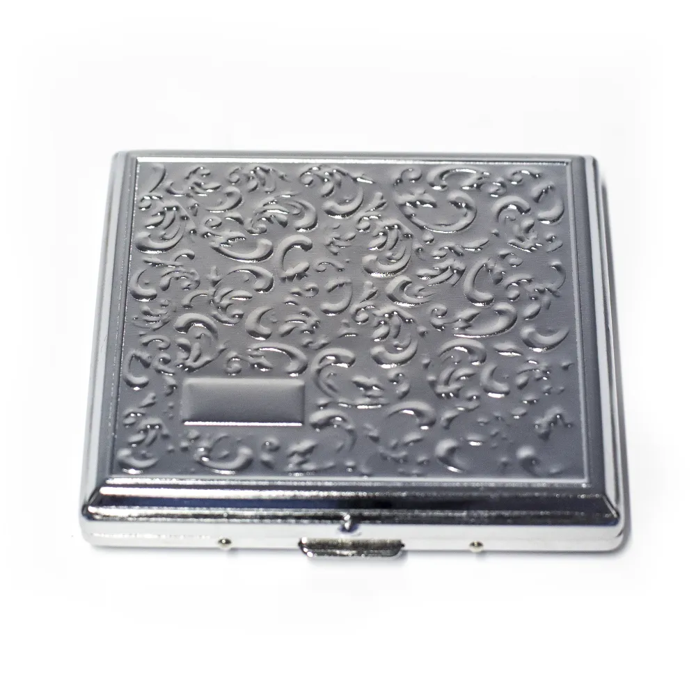 CIGARETTE CASE - SQUARE SILVER ASSORTED DESIGNS