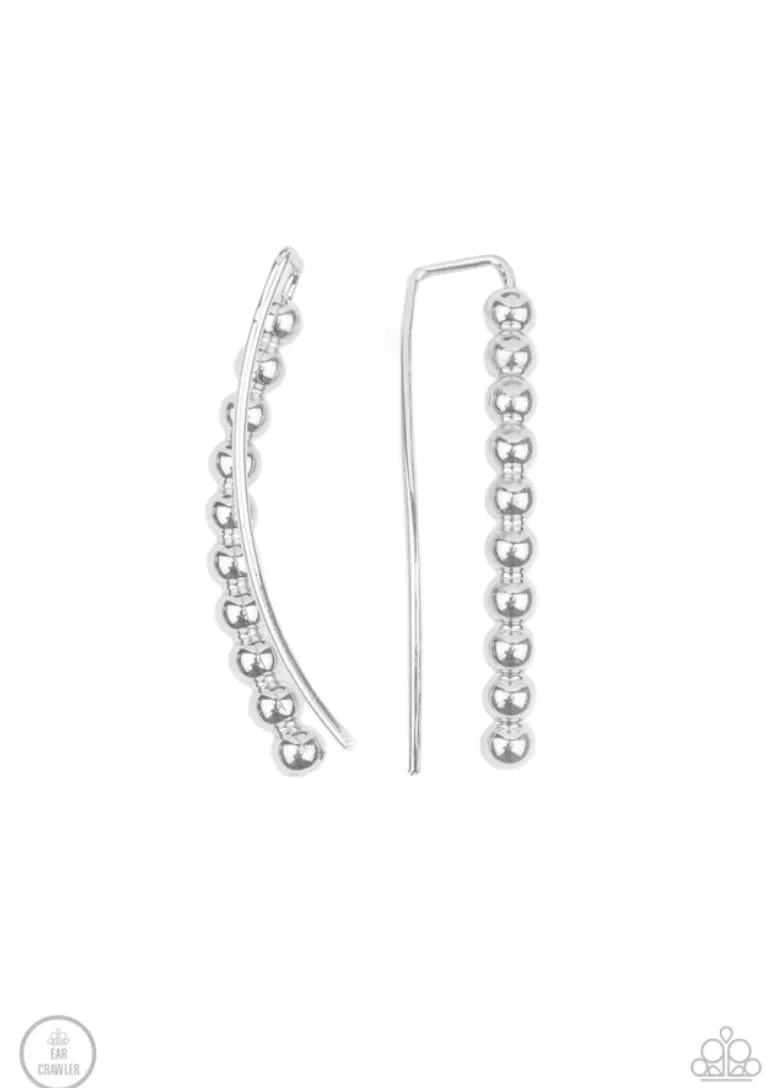 Climb On Silver Post Earrings - Paparazzi Accessories