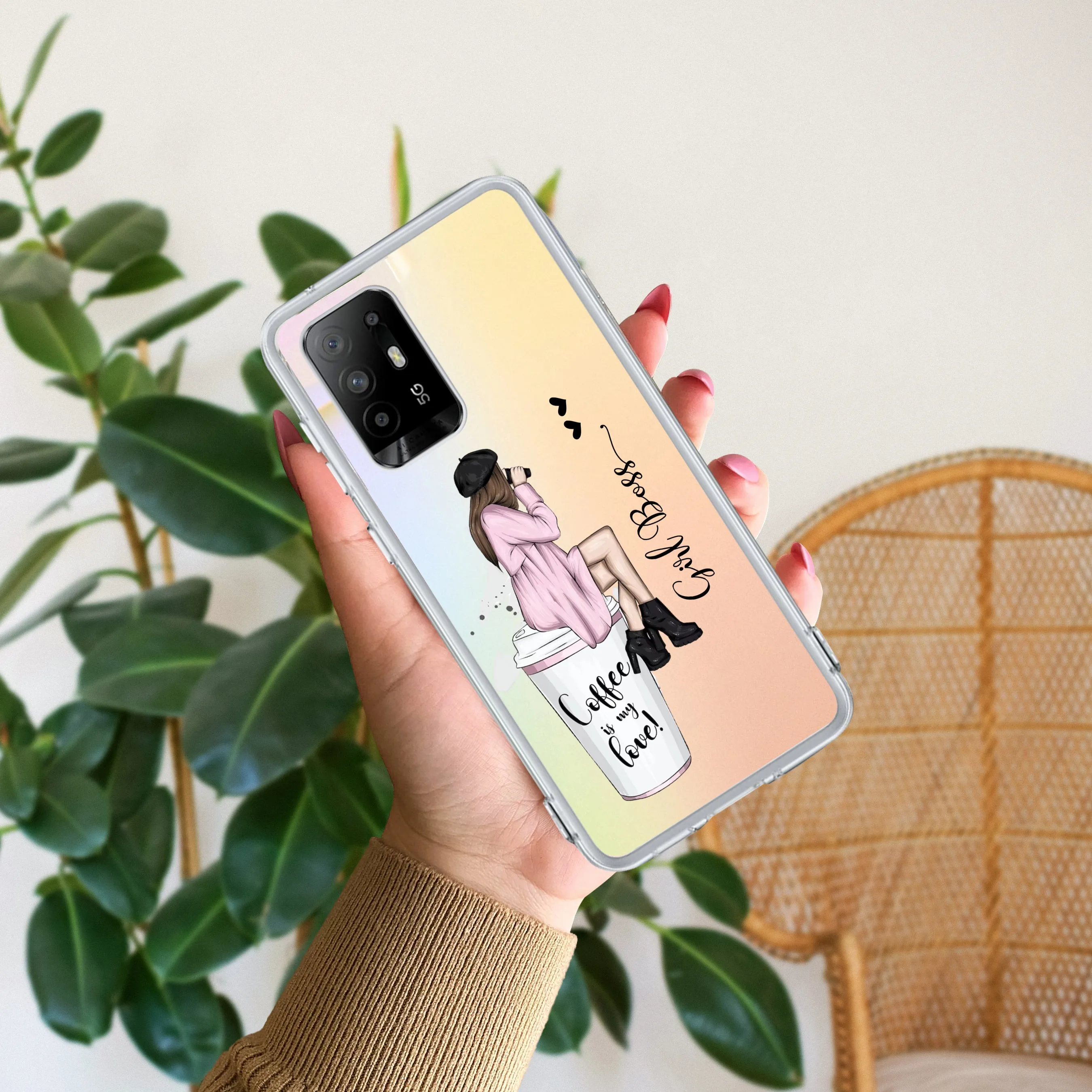 Coffee Lover Customize Transparent Silicon Case For Oppo