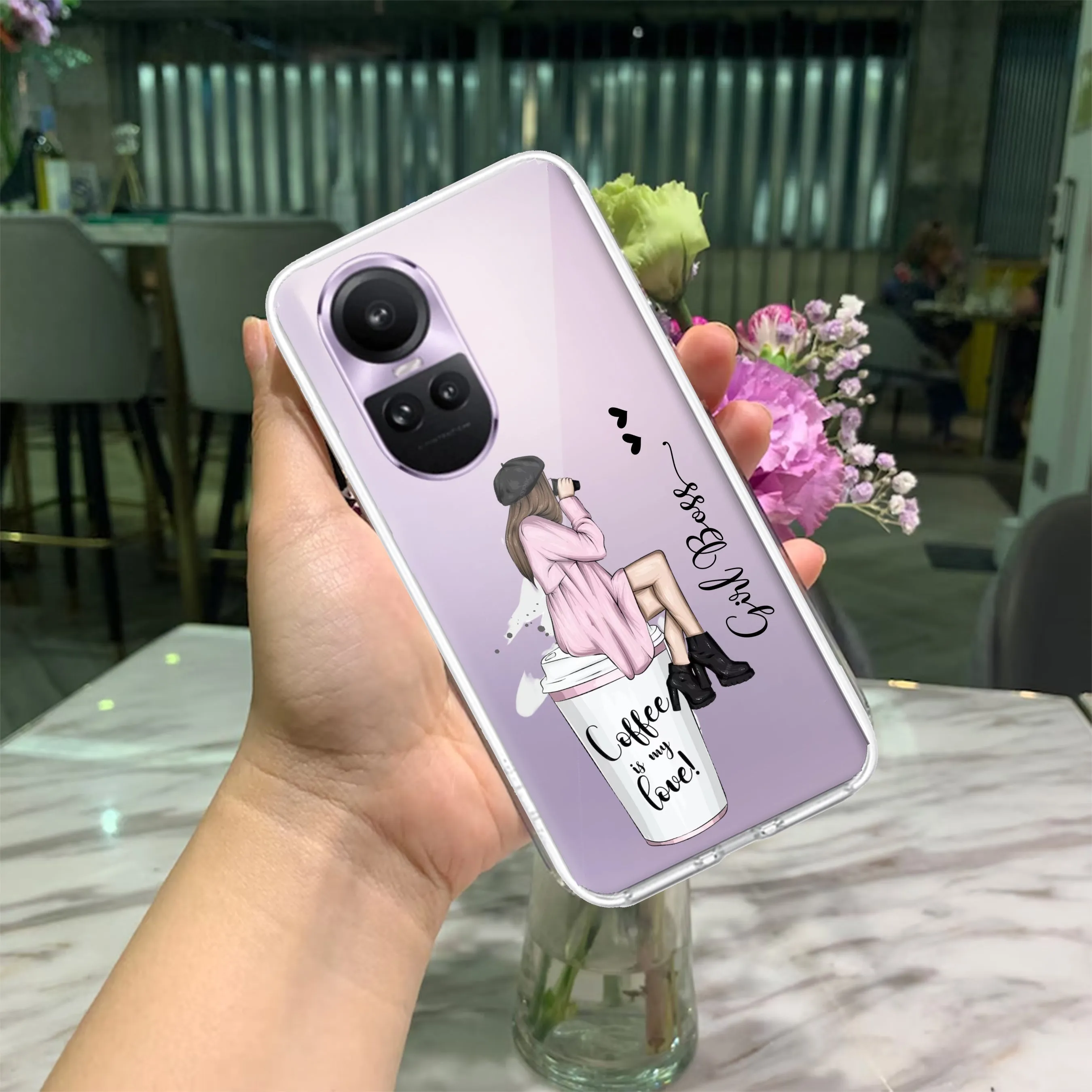 Coffee Lover Customize Transparent Silicon Case For Oppo