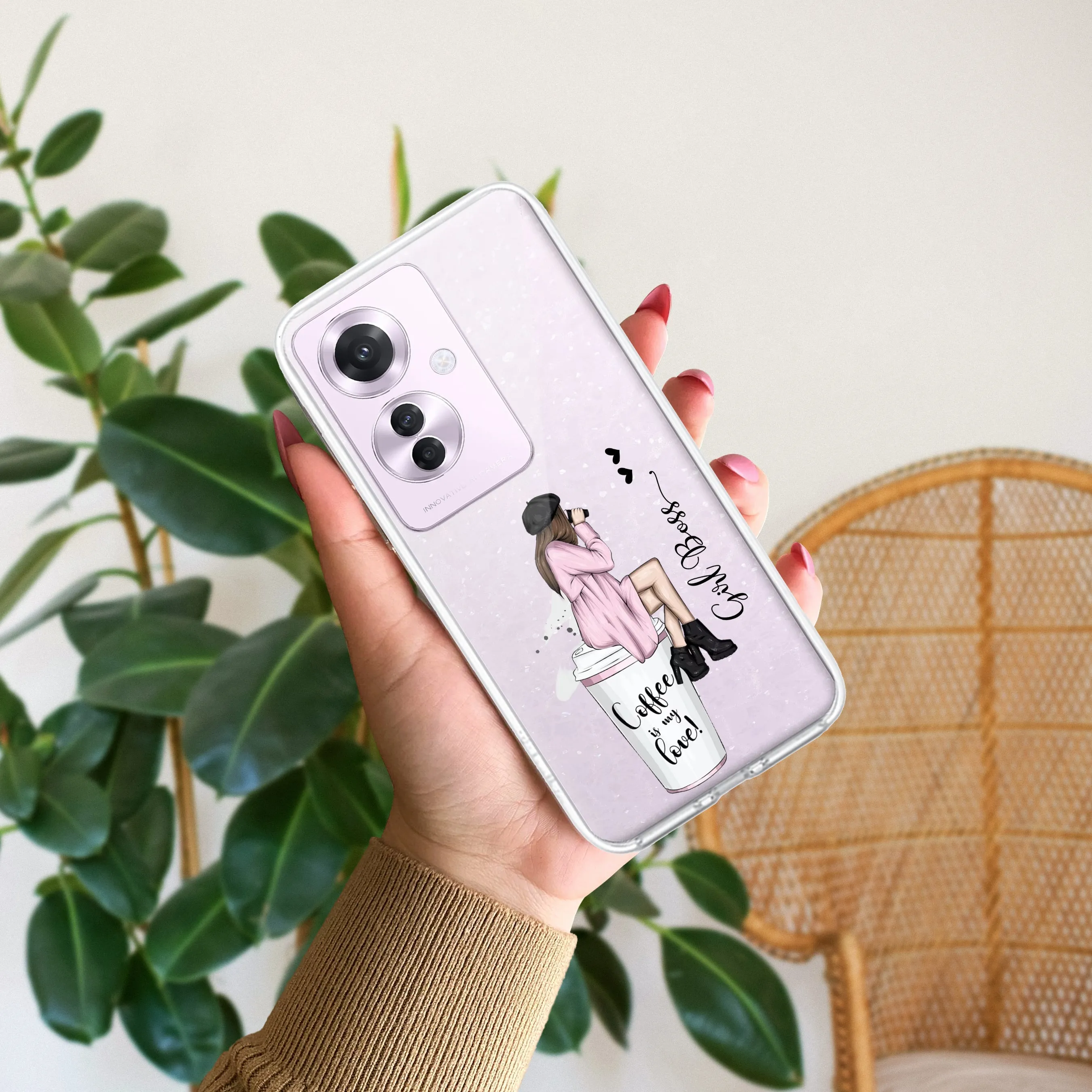 Coffee Lover Customize Transparent Silicon Case For Oppo