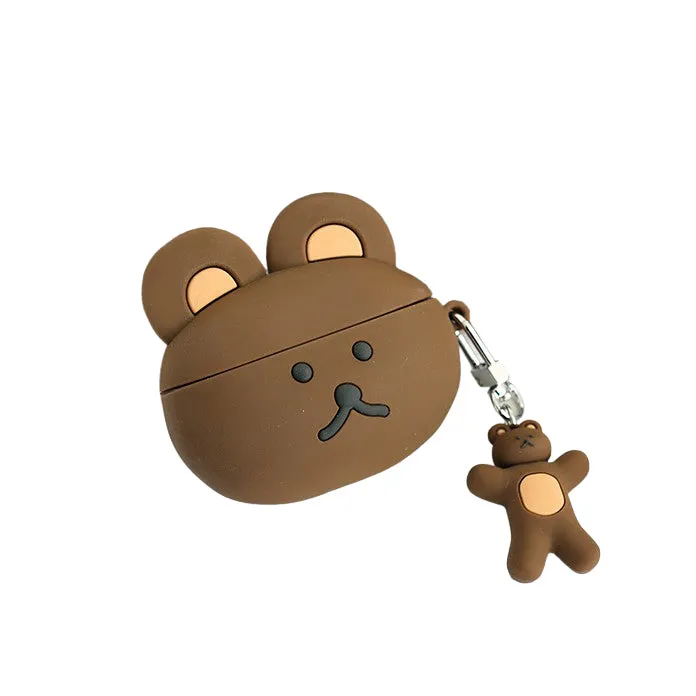 Cute Bear Characters Airpod3 Cases Headset Headphone Accessories Silicone Keyring Accessory Protect Apple Charger