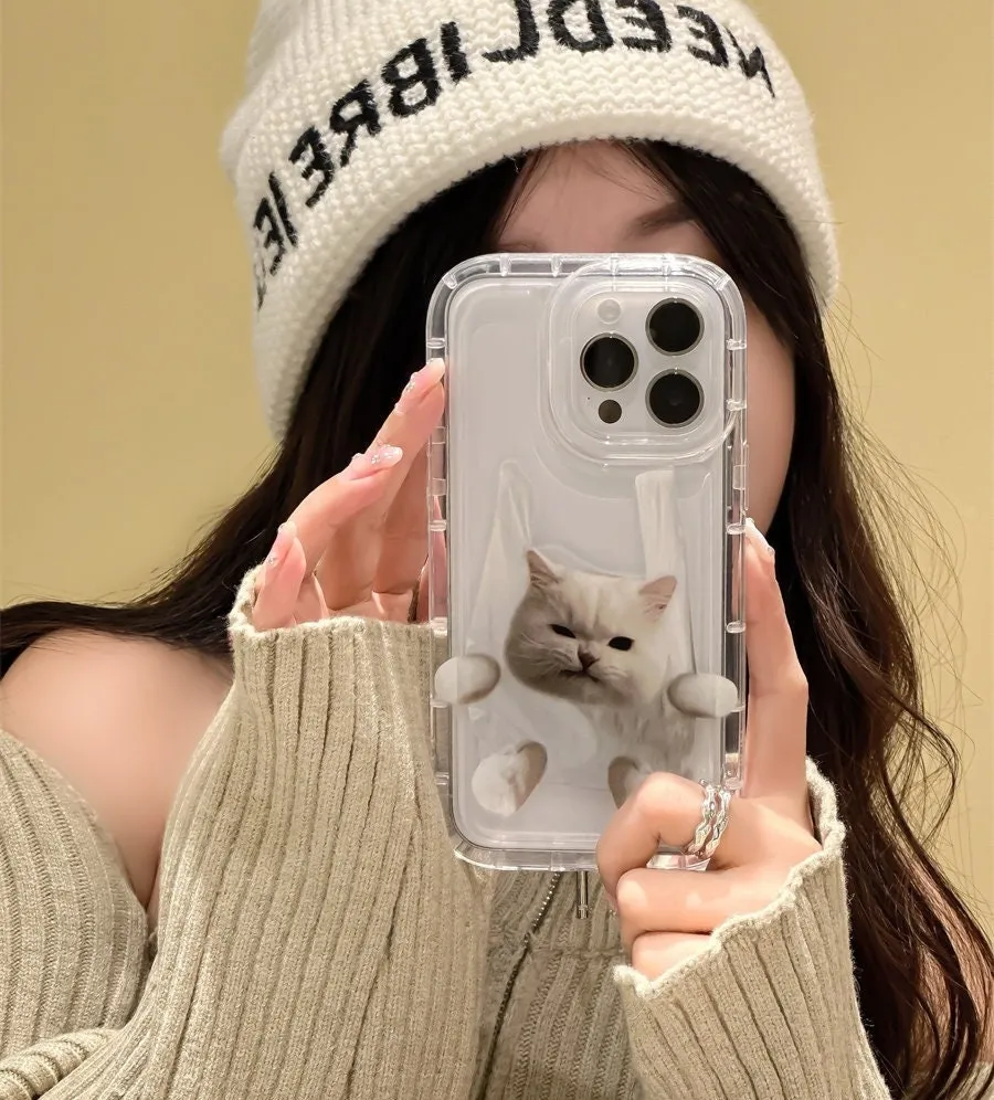 Cute Clear Pet Dog & Cat Picture Design Protective Shockproof Thick Case for iPhone 6 7 8 11 12 13 14 15 Pro Max Case X  XR XS Max Case