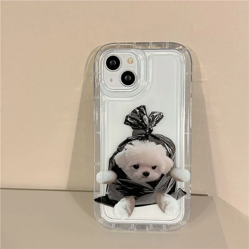 Cute Clear Pet Dog & Cat Picture Design Protective Shockproof Thick Case for iPhone 6 7 8 11 12 13 14 15 Pro Max Case X  XR XS Max Case