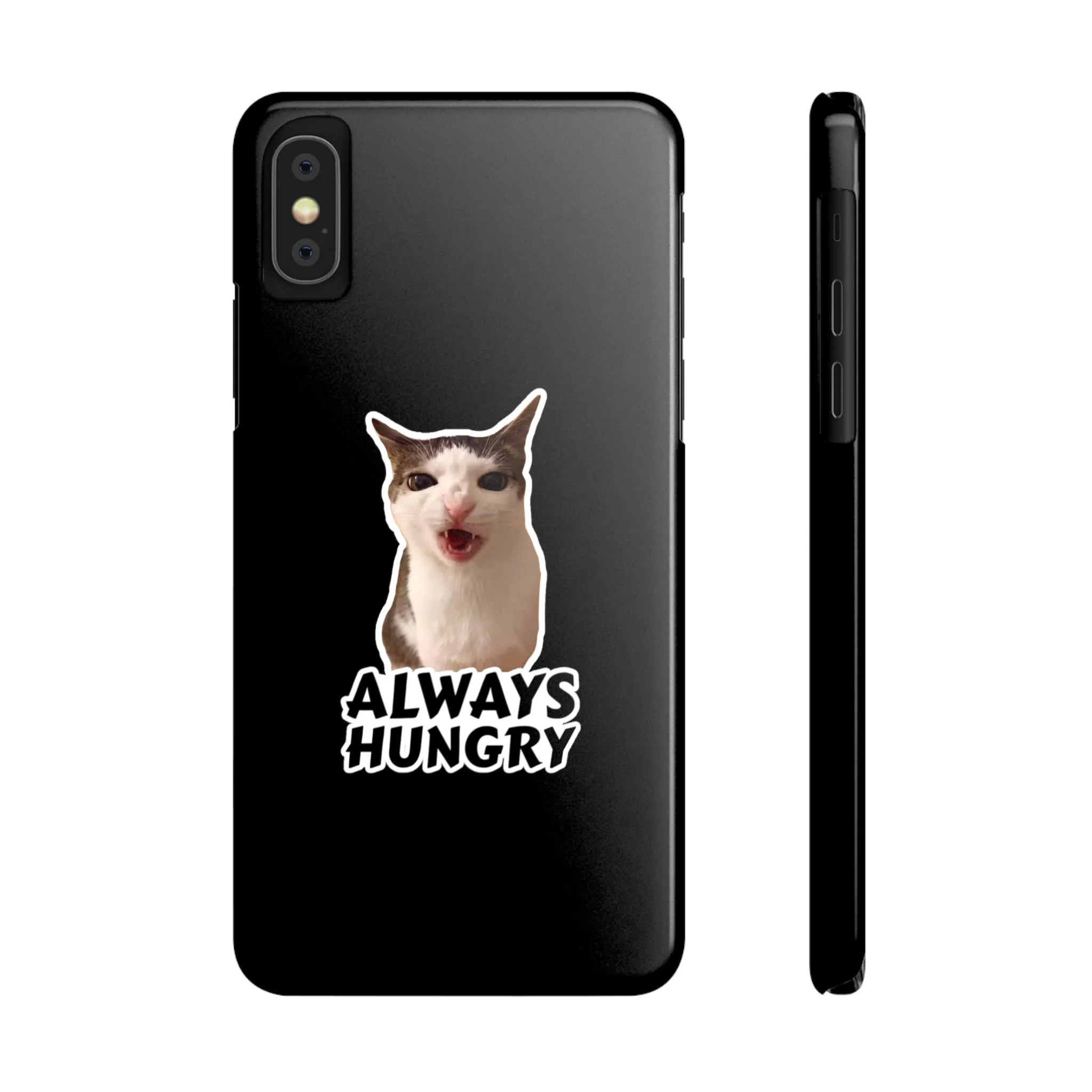 Eating Cat Meme Slim Phone Cases