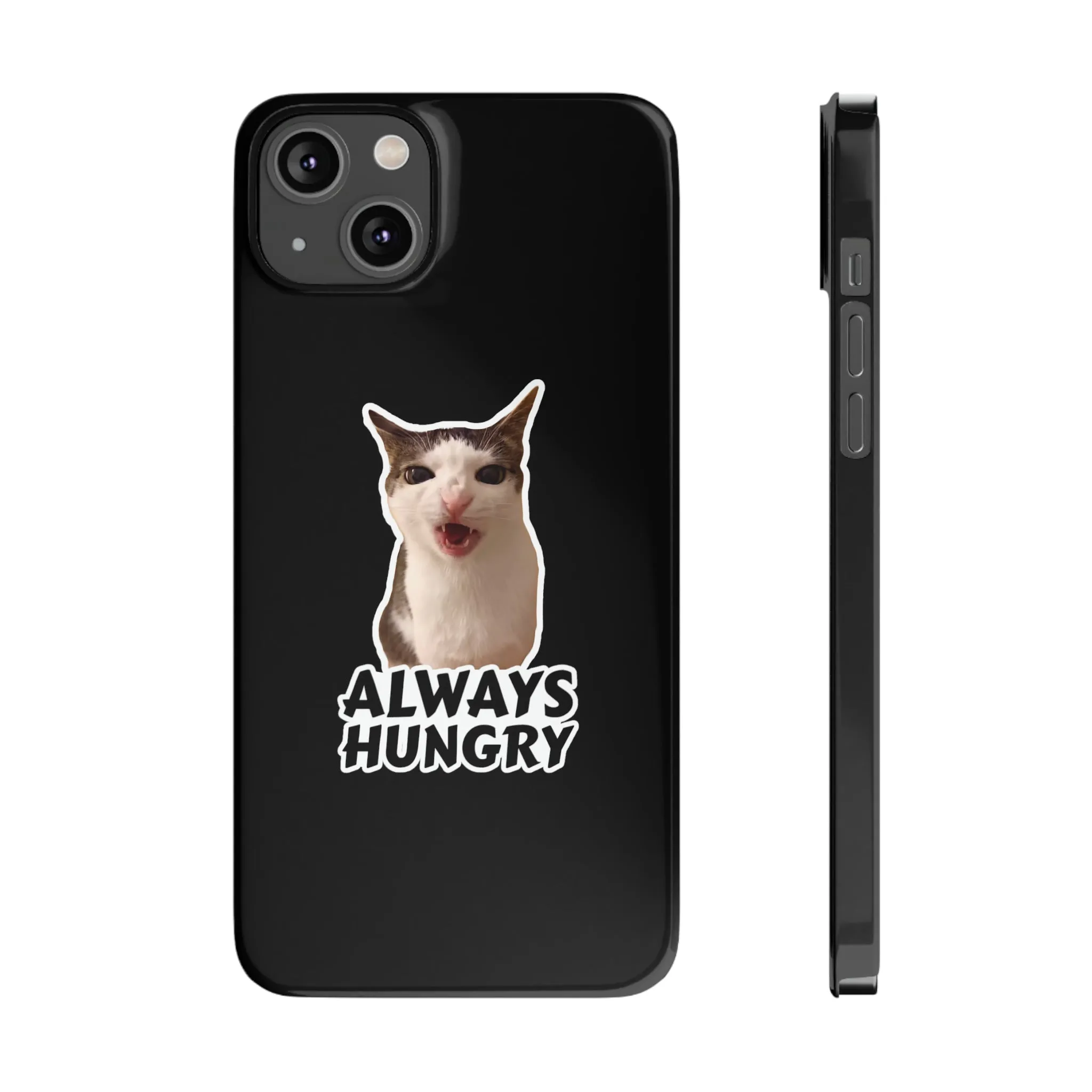 Eating Cat Meme Slim Phone Cases