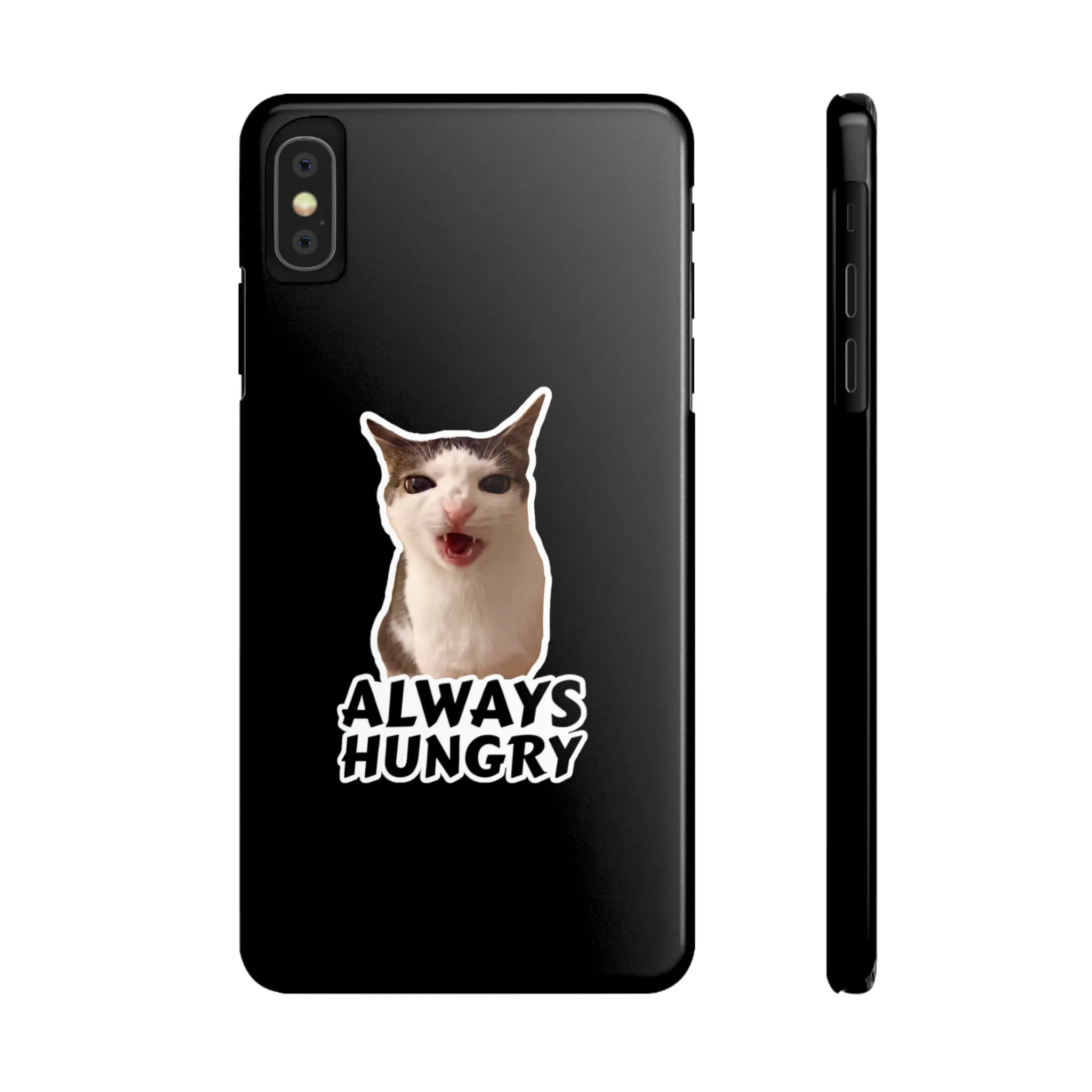 Eating Cat Meme Slim Phone Cases