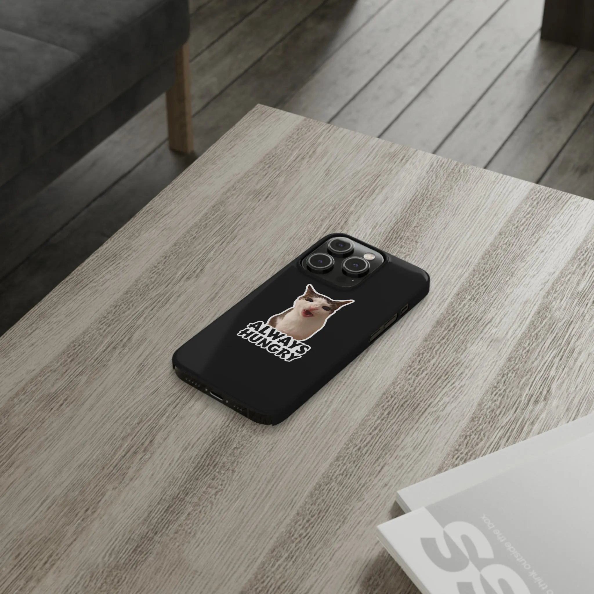 Eating Cat Meme Slim Phone Cases