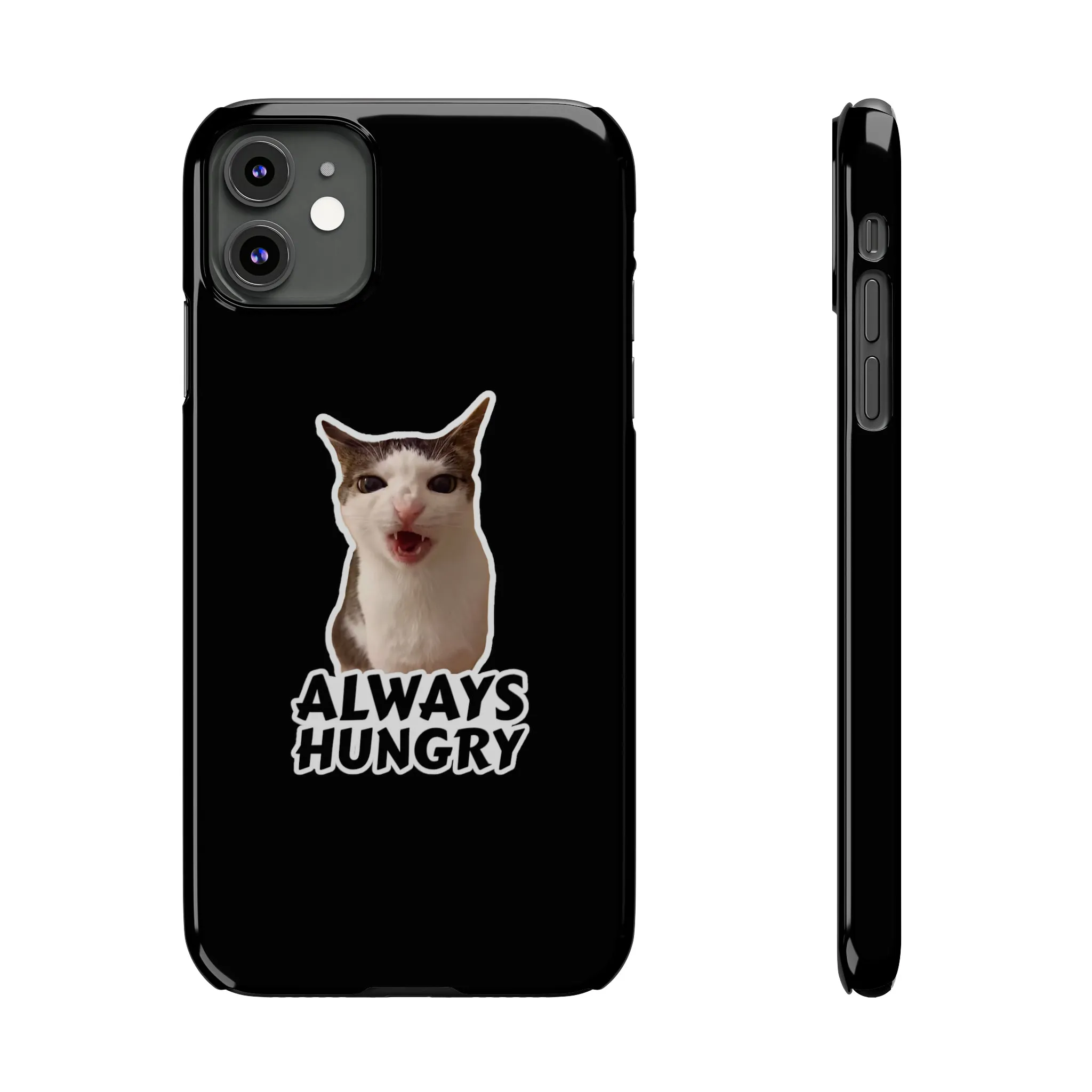 Eating Cat Meme Slim Phone Cases