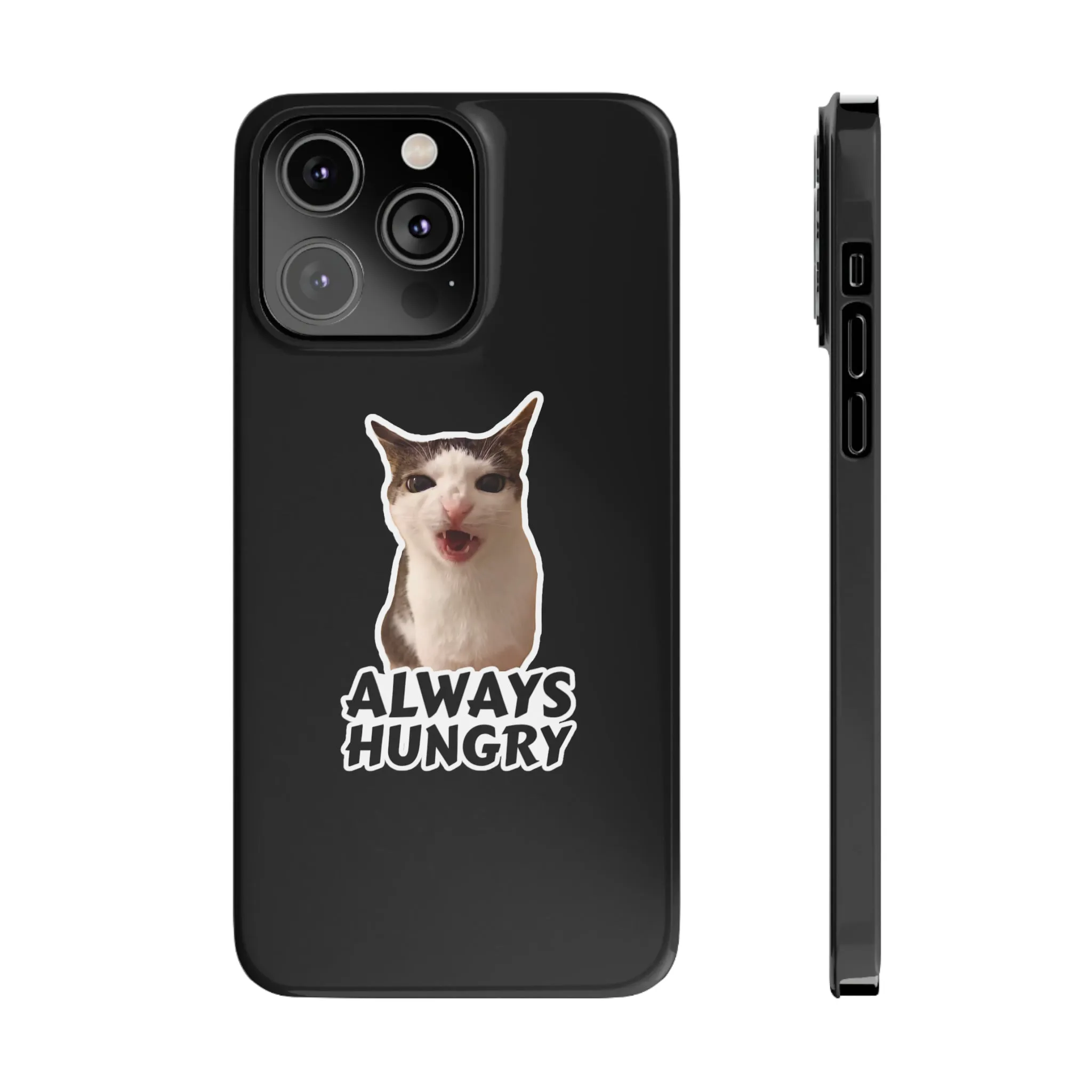 Eating Cat Meme Slim Phone Cases