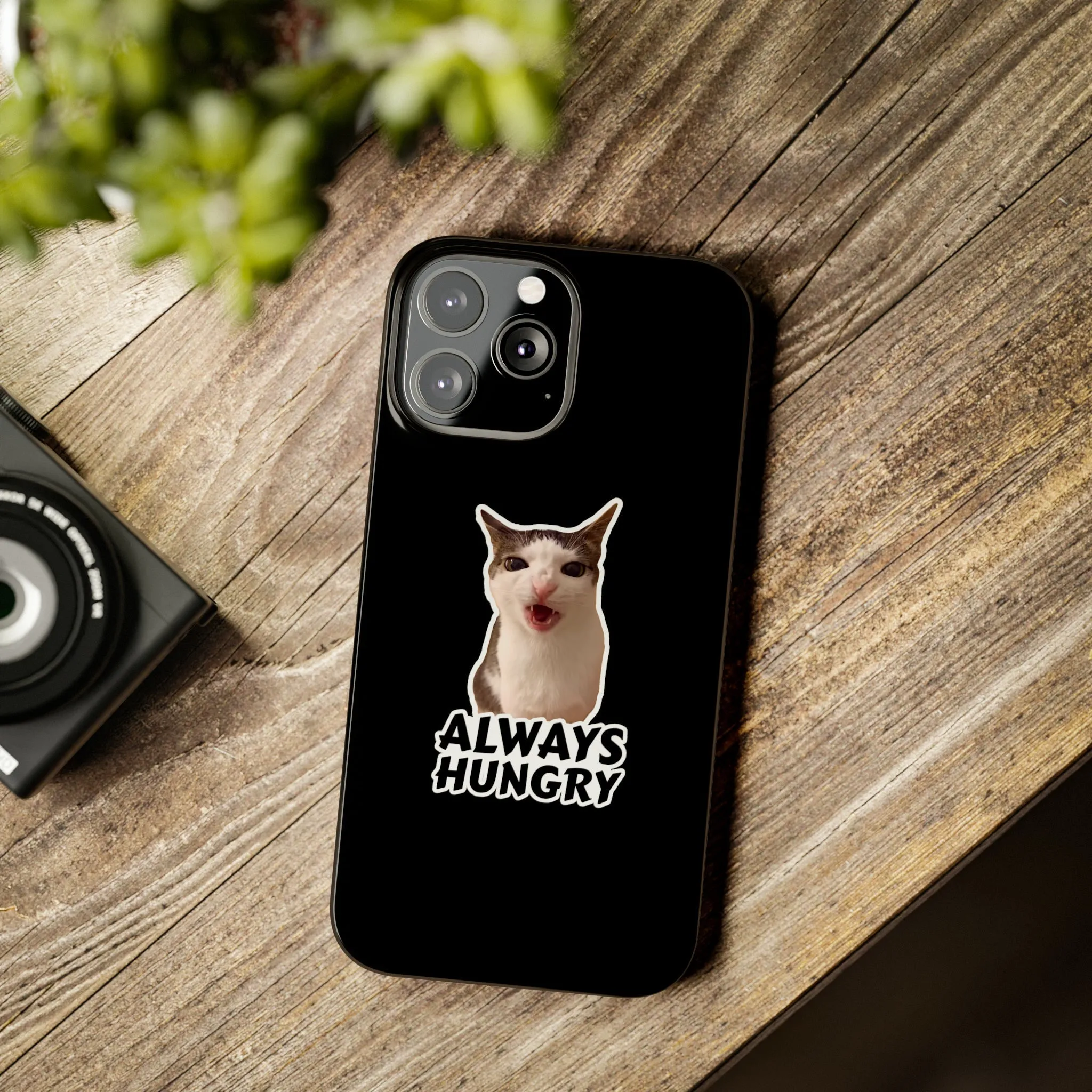 Eating Cat Meme Slim Phone Cases