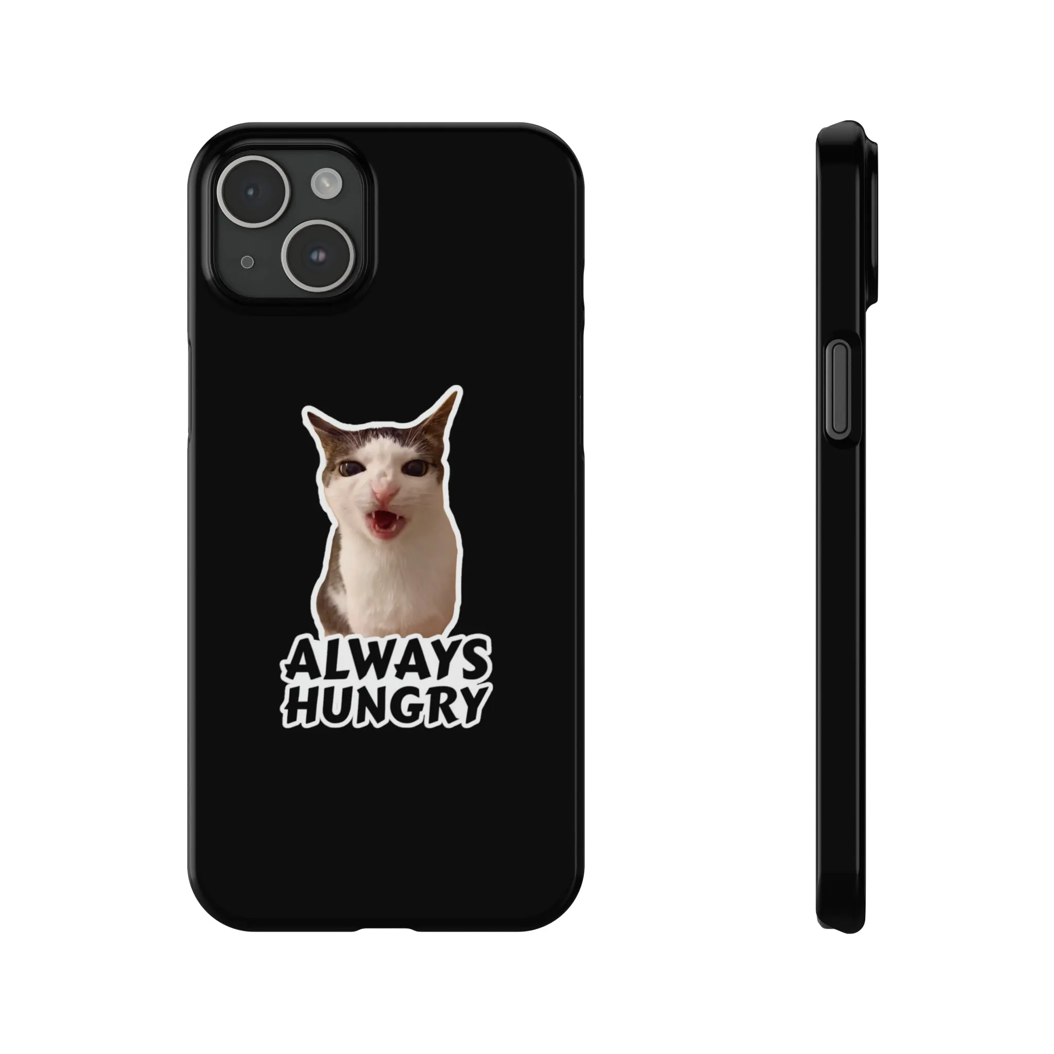 Eating Cat Meme Slim Phone Cases